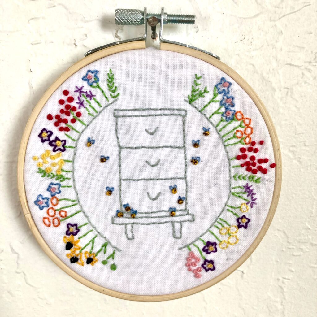 Happy Bee Embroidery Pattern